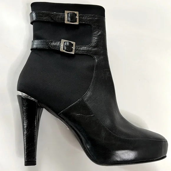 Armani Jeans Black Heeled Boots - Picture 5 of 12